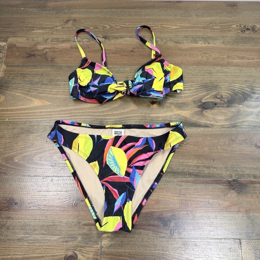 Tabitha Brown Neon Lemon Fruit Women’s Bikini Summer Swimwear Set Size XS/S